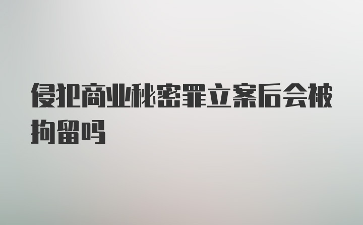 侵犯商业秘密罪立案后会被拘留吗