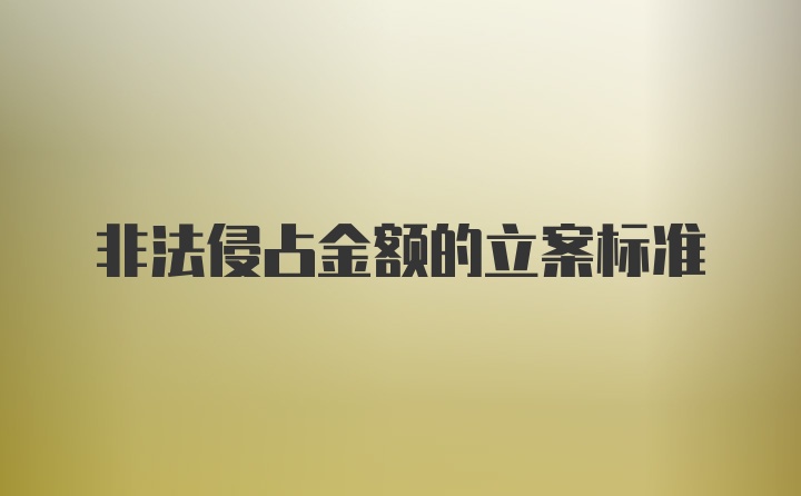 非法侵占金额的立案标准