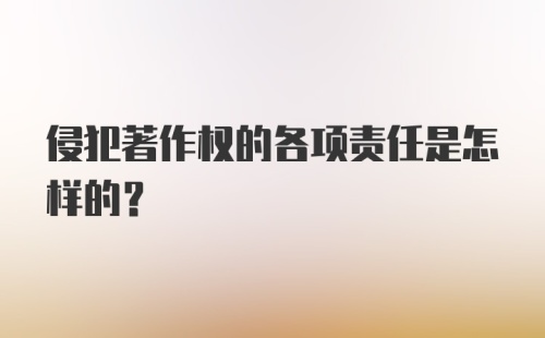 侵犯著作权的各项责任是怎样的?