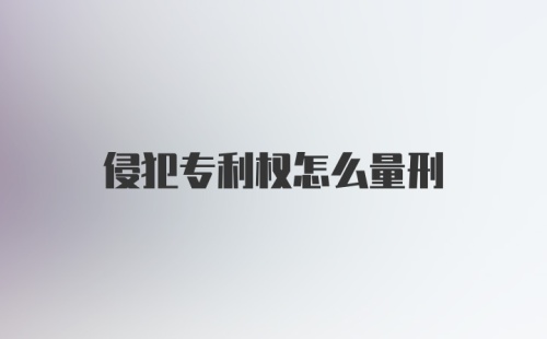 侵犯专利权怎么量刑