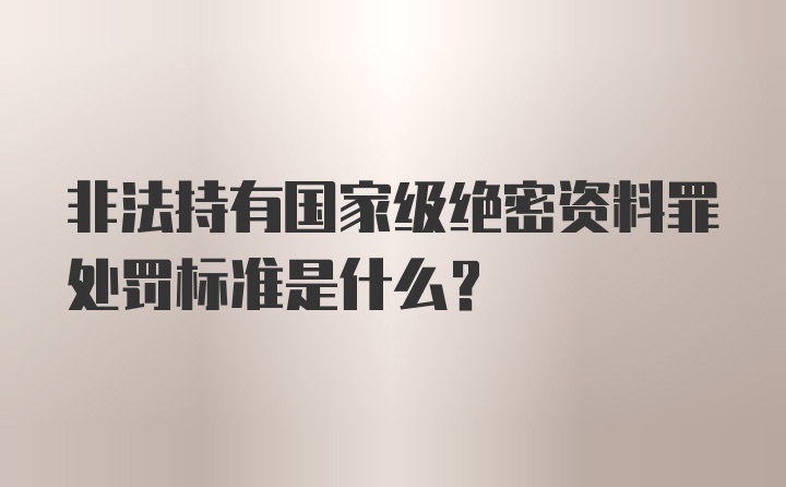 非法持有国家级绝密资料罪处罚标准是什么？