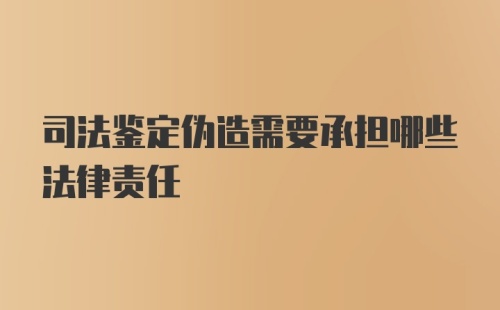 司法鉴定伪造需要承担哪些法律责任