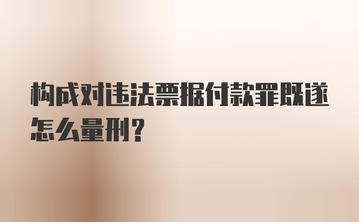 构成对违法票据付款罪既遂怎么量刑？