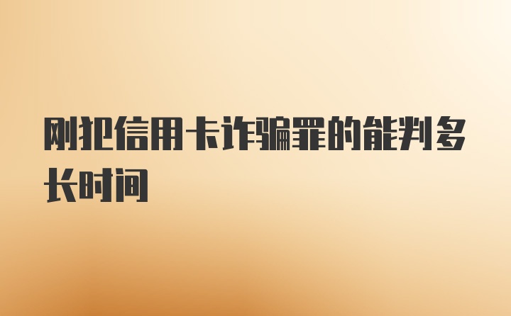 刚犯信用卡诈骗罪的能判多长时间