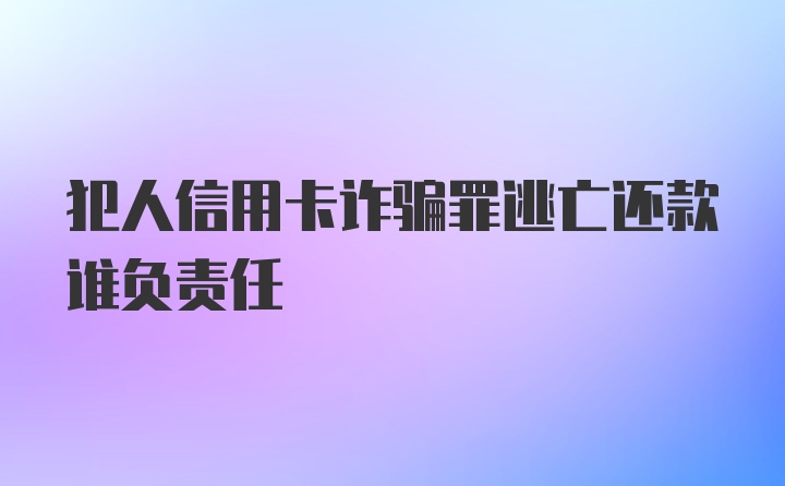 犯人信用卡诈骗罪逃亡还款谁负责任