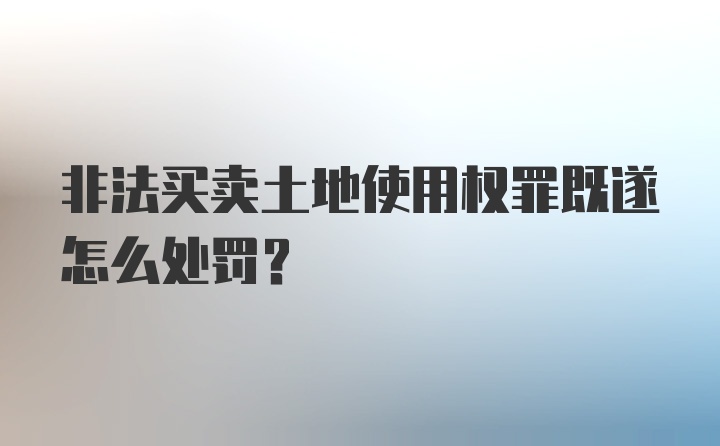 非法买卖土地使用权罪既遂怎么处罚？