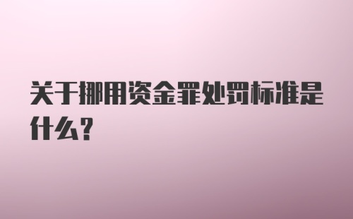 关于挪用资金罪处罚标准是什么？