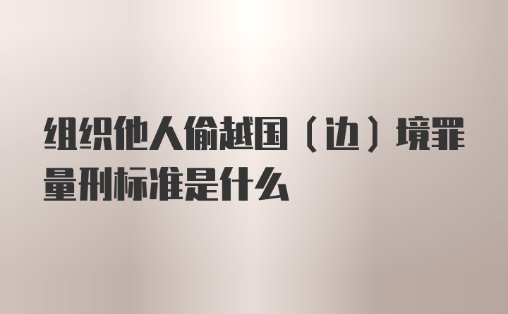 组织他人偷越国（边）境罪量刑标准是什么