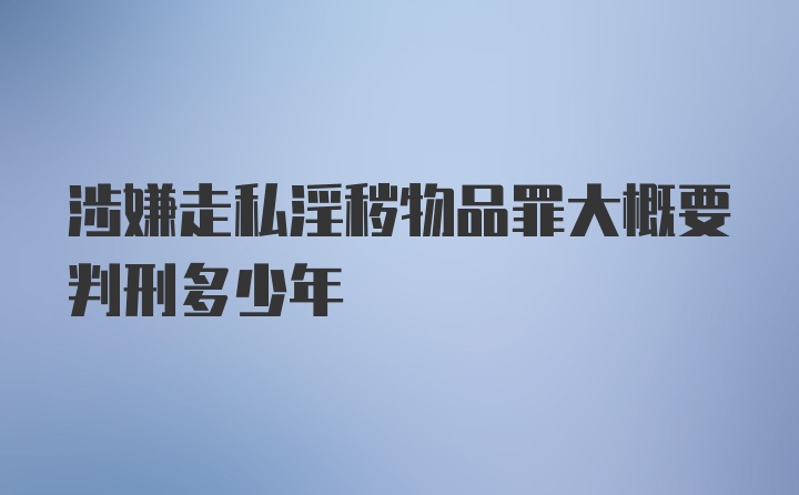 涉嫌走私淫秽物品罪大概要判刑多少年