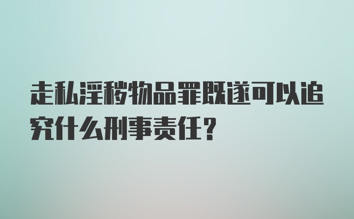 走私淫秽物品罪既遂可以追究什么刑事责任?