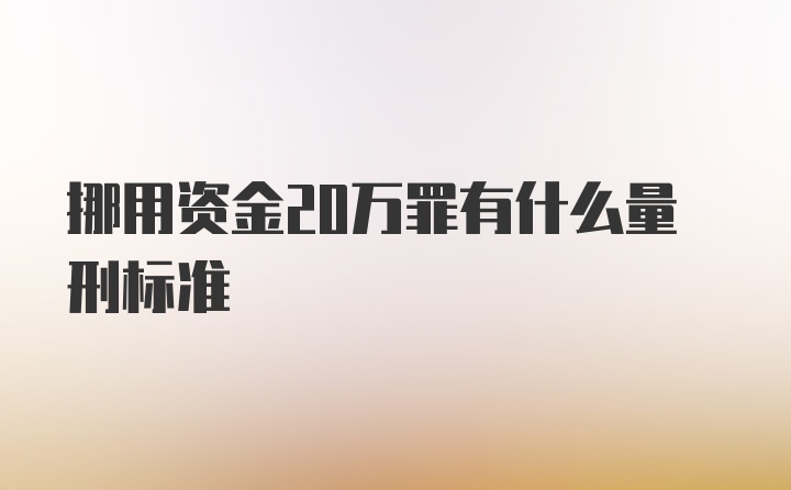 挪用资金20万罪有什么量刑标准