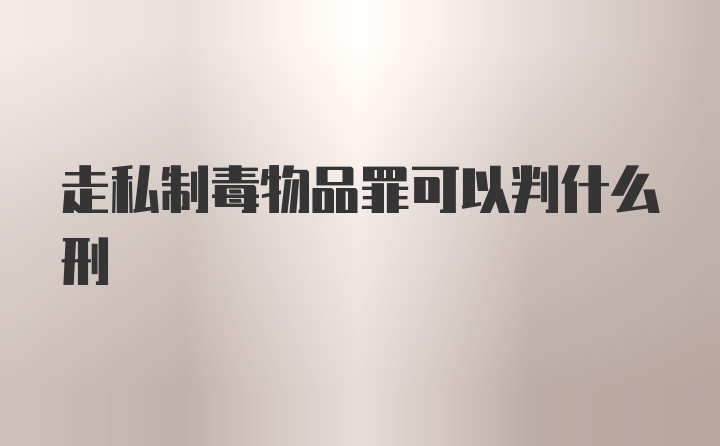 走私制毒物品罪可以判什么刑