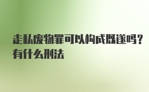 走私废物罪可以构成既遂吗？有什么刑法