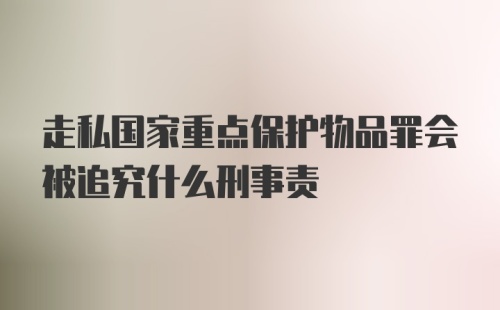 走私国家重点保护物品罪会被追究什么刑事责