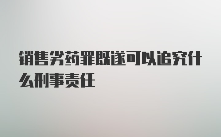 销售劣药罪既遂可以追究什么刑事责任