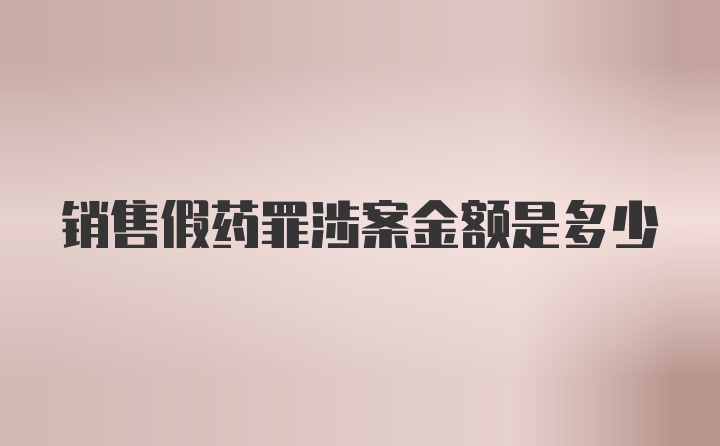 销售假药罪涉案金额是多少