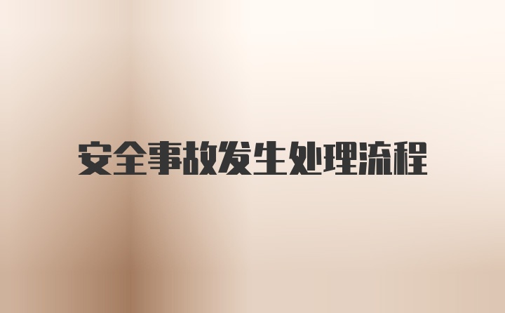 安全事故发生处理流程