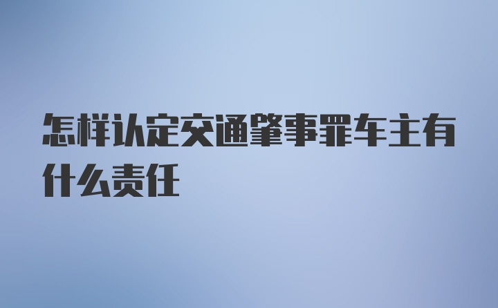 怎样认定交通肇事罪车主有什么责任