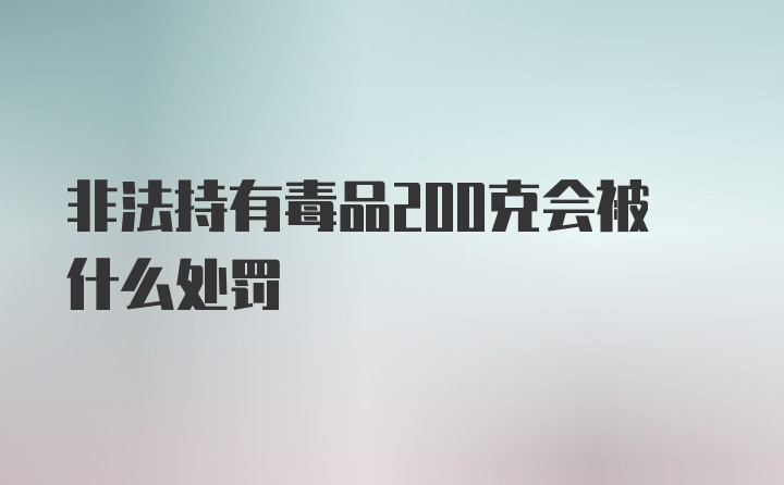 非法持有毒品200克会被什么处罚