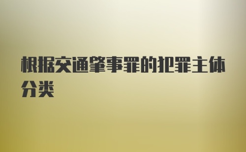 根据交通肇事罪的犯罪主体分类