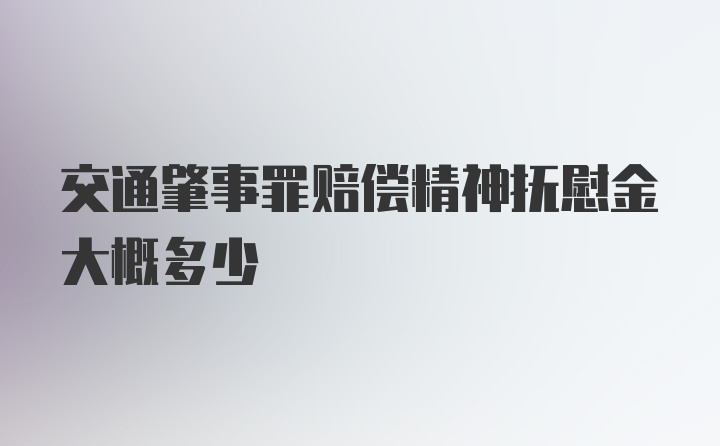 交通肇事罪赔偿精神抚慰金大概多少