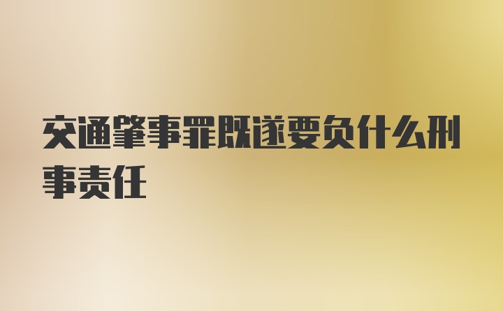 交通肇事罪既遂要负什么刑事责任