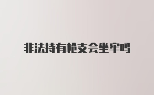 非法持有枪支会坐牢吗