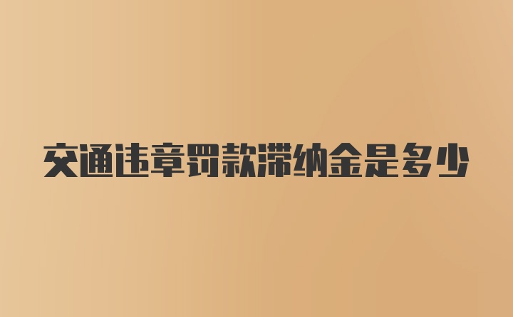 交通违章罚款滞纳金是多少