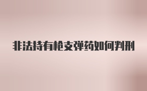 非法持有枪支弹药如何判刑