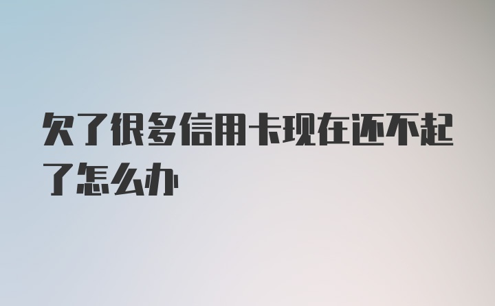 欠了很多信用卡现在还不起了怎么办