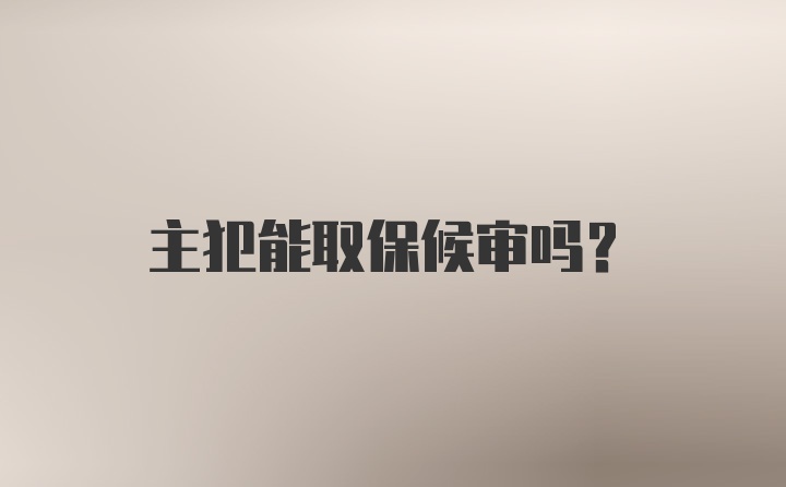 主犯能取保候审吗?