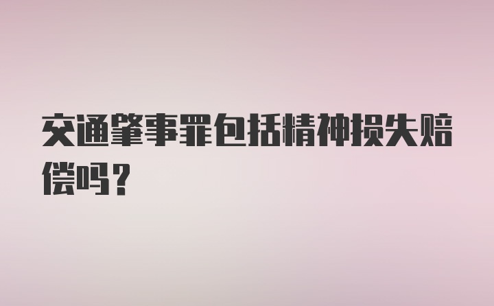 交通肇事罪包括精神损失赔偿吗?