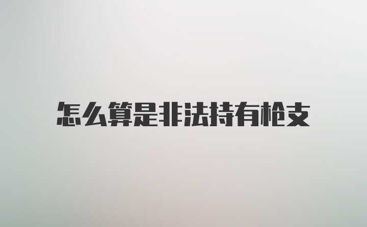 怎么算是非法持有枪支