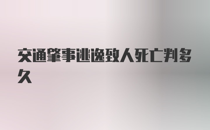 交通肇事逃逸致人死亡判多久