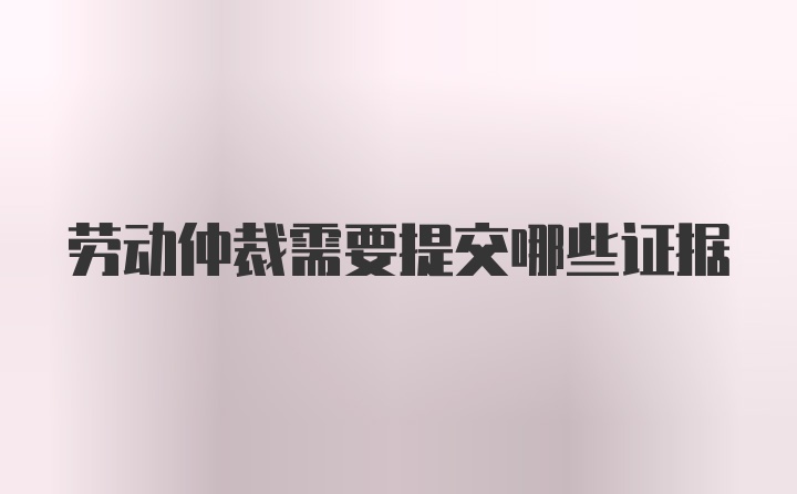 劳动仲裁需要提交哪些证据