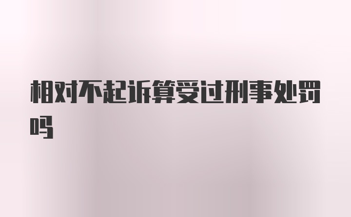 相对不起诉算受过刑事处罚吗