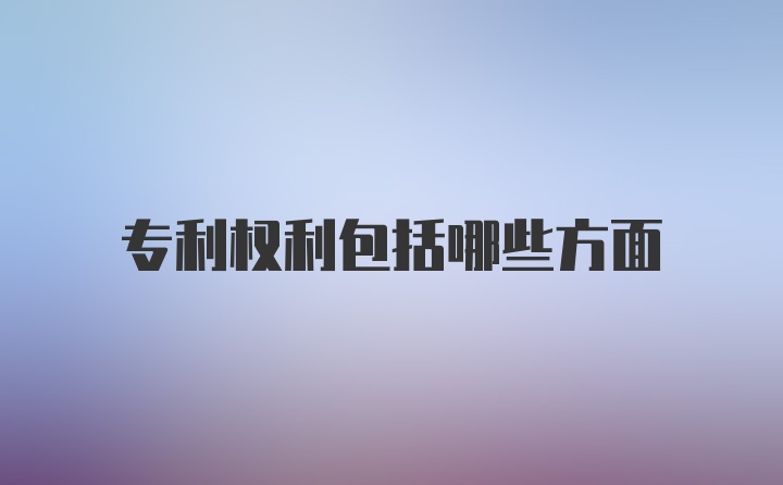 专利权利包括哪些方面