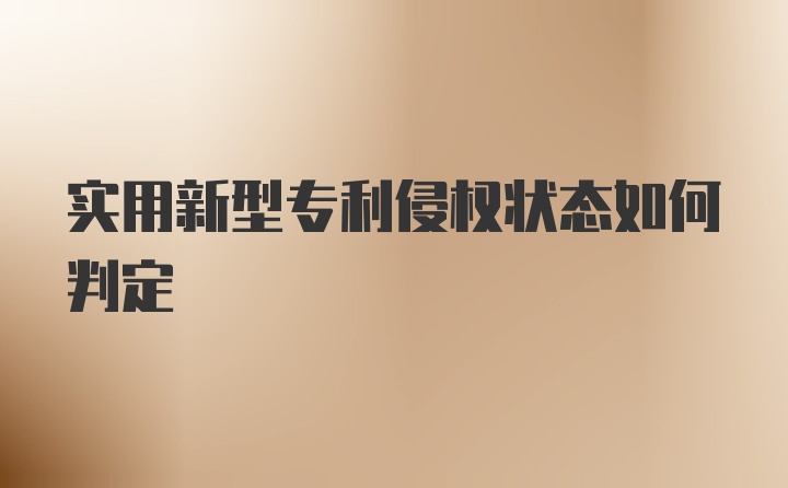 实用新型专利侵权状态如何判定