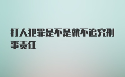 打人犯罪是不是就不追究刑事责任