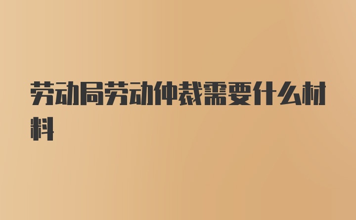 劳动局劳动仲裁需要什么材料