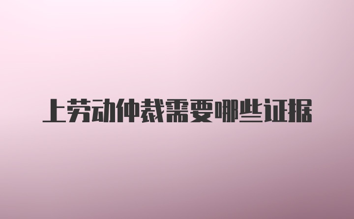 上劳动仲裁需要哪些证据