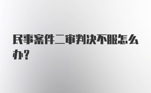 民事案件二审判决不服怎么办？