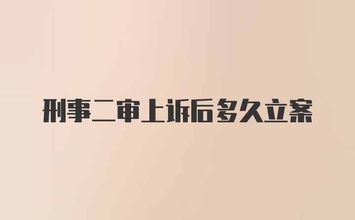 刑事二审上诉后多久立案