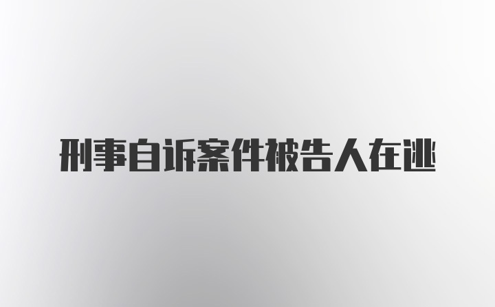 刑事自诉案件被告人在逃