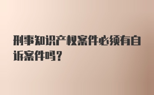 刑事知识产权案件必须有自诉案件吗?