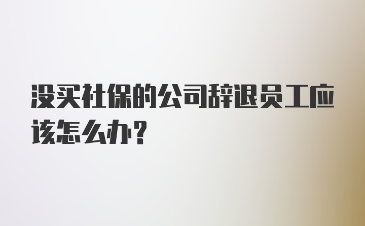 没买社保的公司辞退员工应该怎么办？