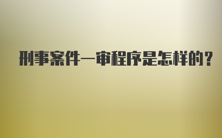 刑事案件一审程序是怎样的？