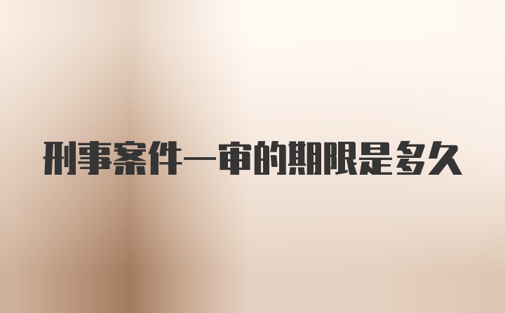 刑事案件一审的期限是多久