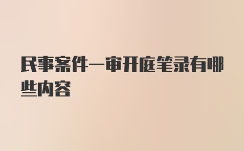 民事案件一审开庭笔录有哪些内容