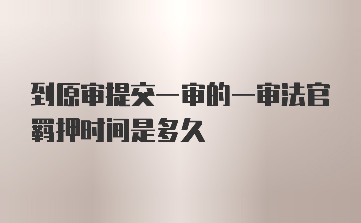 到原审提交一审的一审法官羁押时间是多久